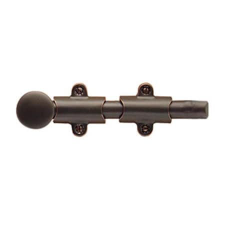 6 In. Surface Bolt With 3 Strikes, Medium Bronze